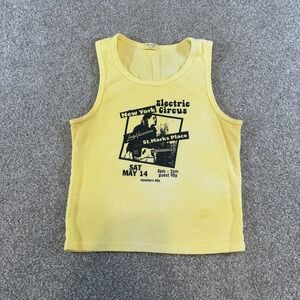 John Galt Brandy Melville Electric Circus Graphic Tank Top Yellow MW905-Z166